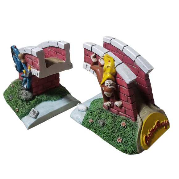 Curious George Book Ends - 1997 Vandor "Bicycle & Bridge" from Collection as is - Picture 8 of 8